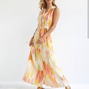Anthropologie Maeve Deco Maxi Shirtdress sz 2. WORN ONCE.